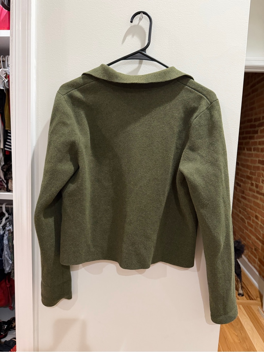 J. Crew Olive Green Cropped Knit Blazer - Picture 2 of 4